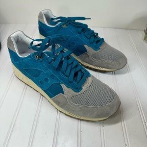 Saucony Shadow 5000 Bodega teal suede sneakers